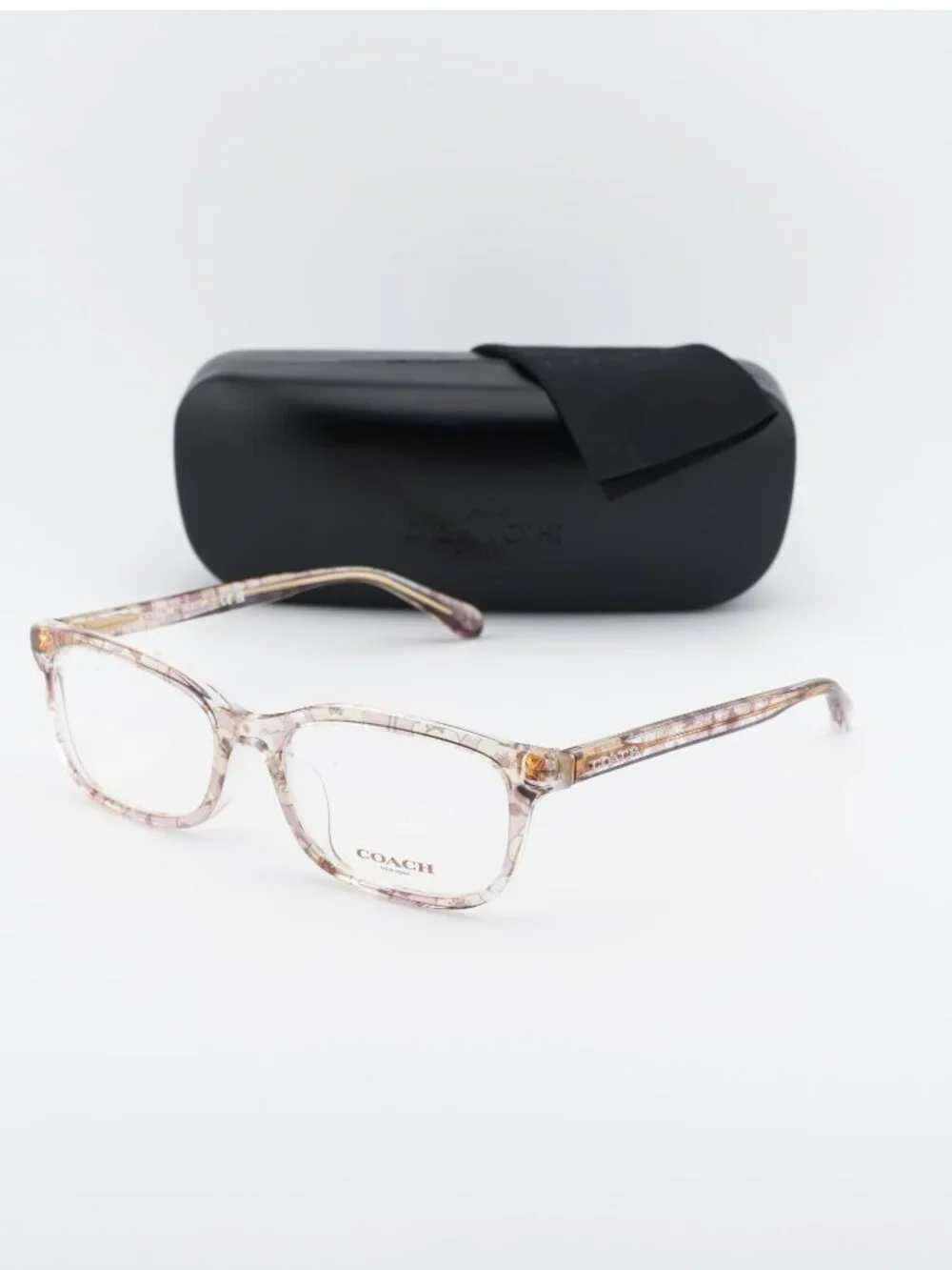Coach HC6174F 5695 Rectangle Eyeglasses 54mm - Transparent Pink Floral Print